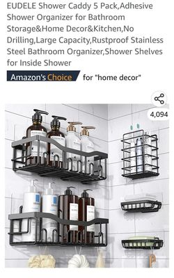  EUDELE Shower Caddy 5 Pack,Adhesive Shower Organizer