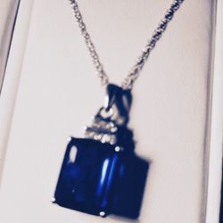 Sterling, Silver And Sapphires Necklace