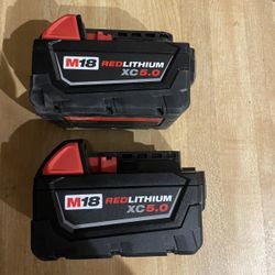 (2) Milwaukee 5 Ah Batteries Like New Out Of Package $150 Both In N Lakeland 