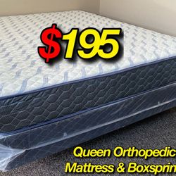 Queen Supreme Ortho Mattress And Boxspring!