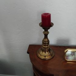  vintage Baldwin brass candlestick, likely from the 1970s. It is a classic-style taper holder made of solid brass. 