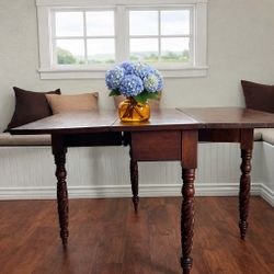 Antique Drop Leaf Table – Solid Wood | Console or Dining