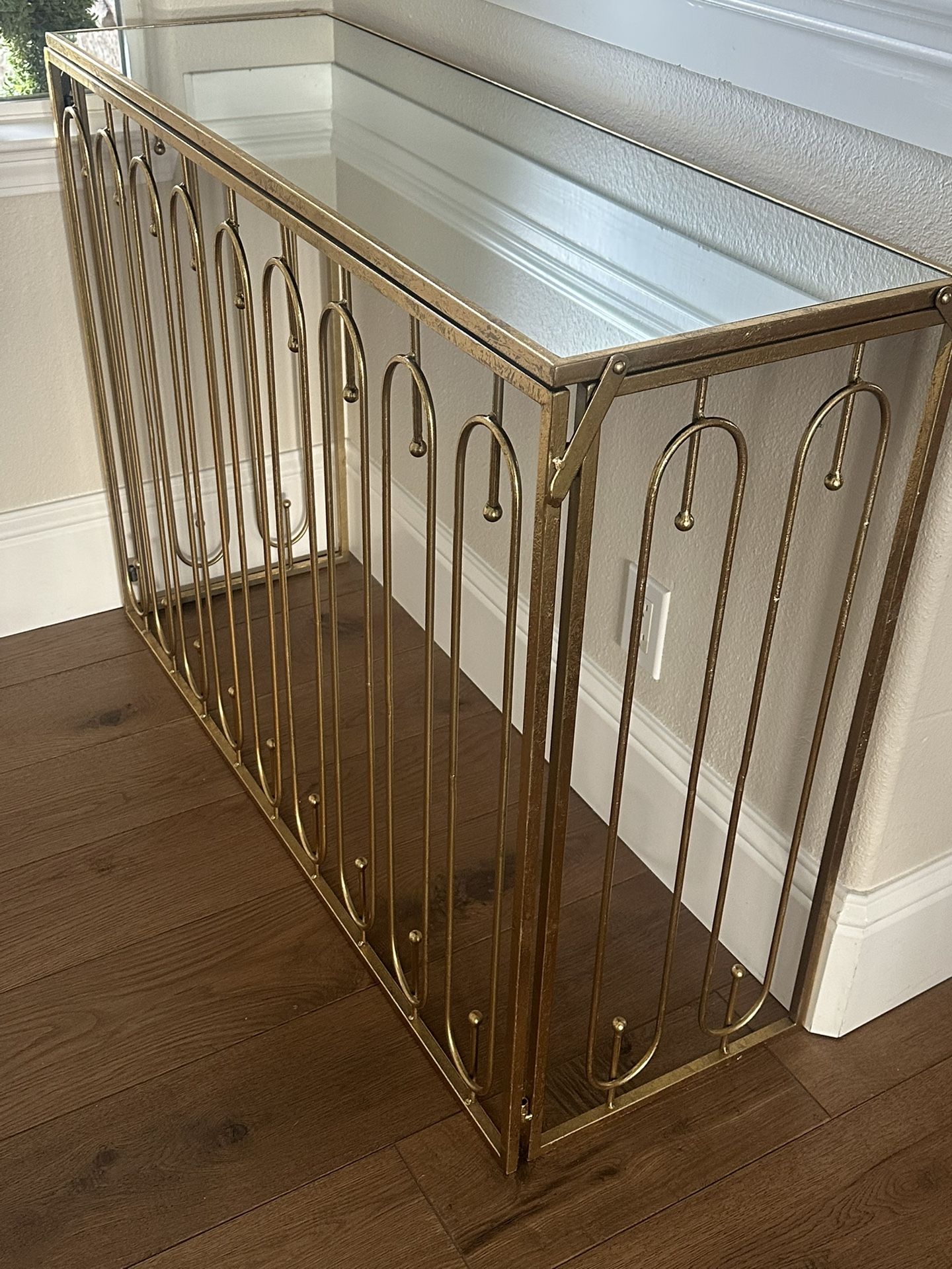 Folding Mirrored End Table