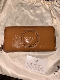 Coach Patent Leather Zip Around Wallet