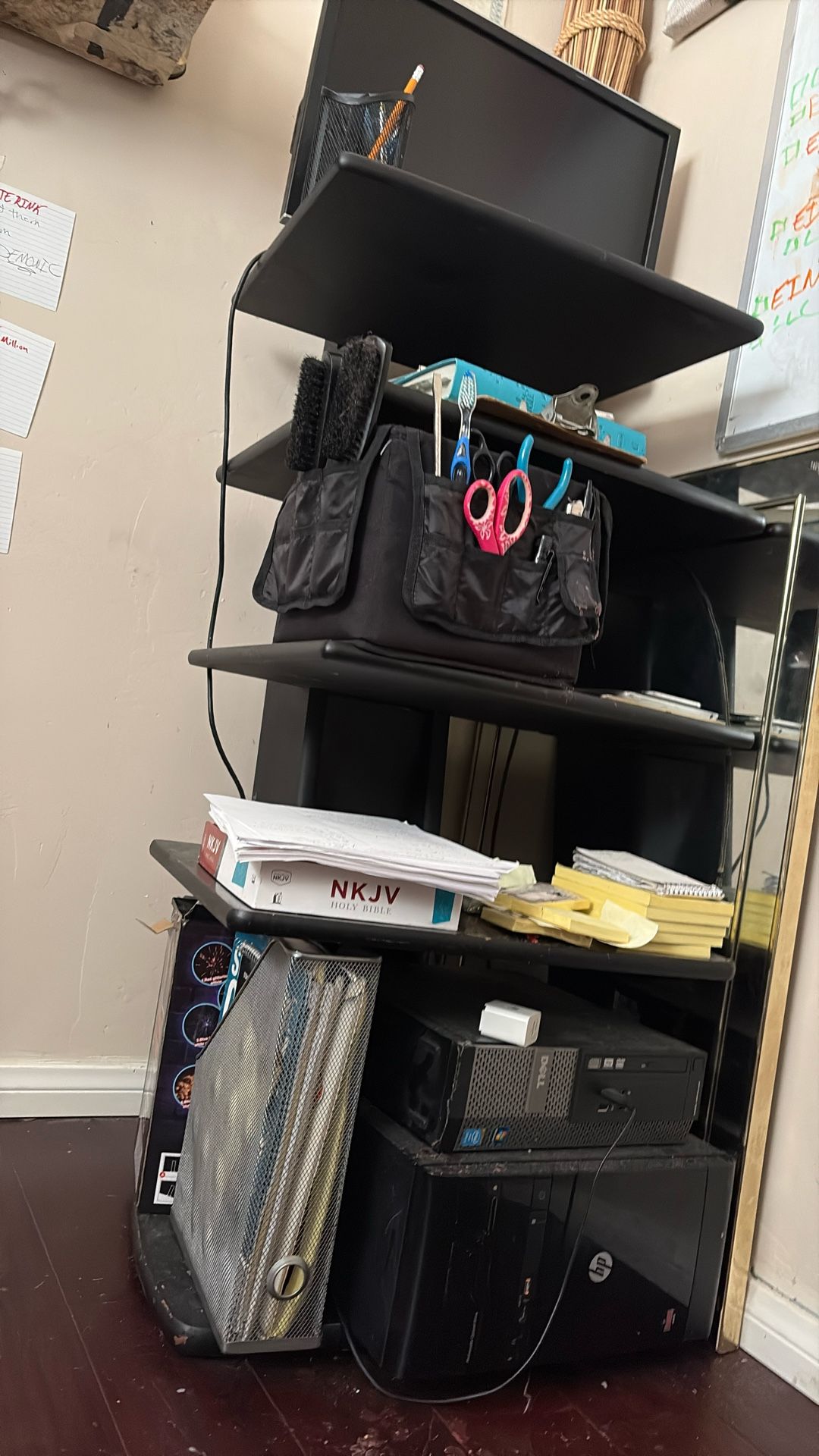 Black 5 Tier Computer Desk 