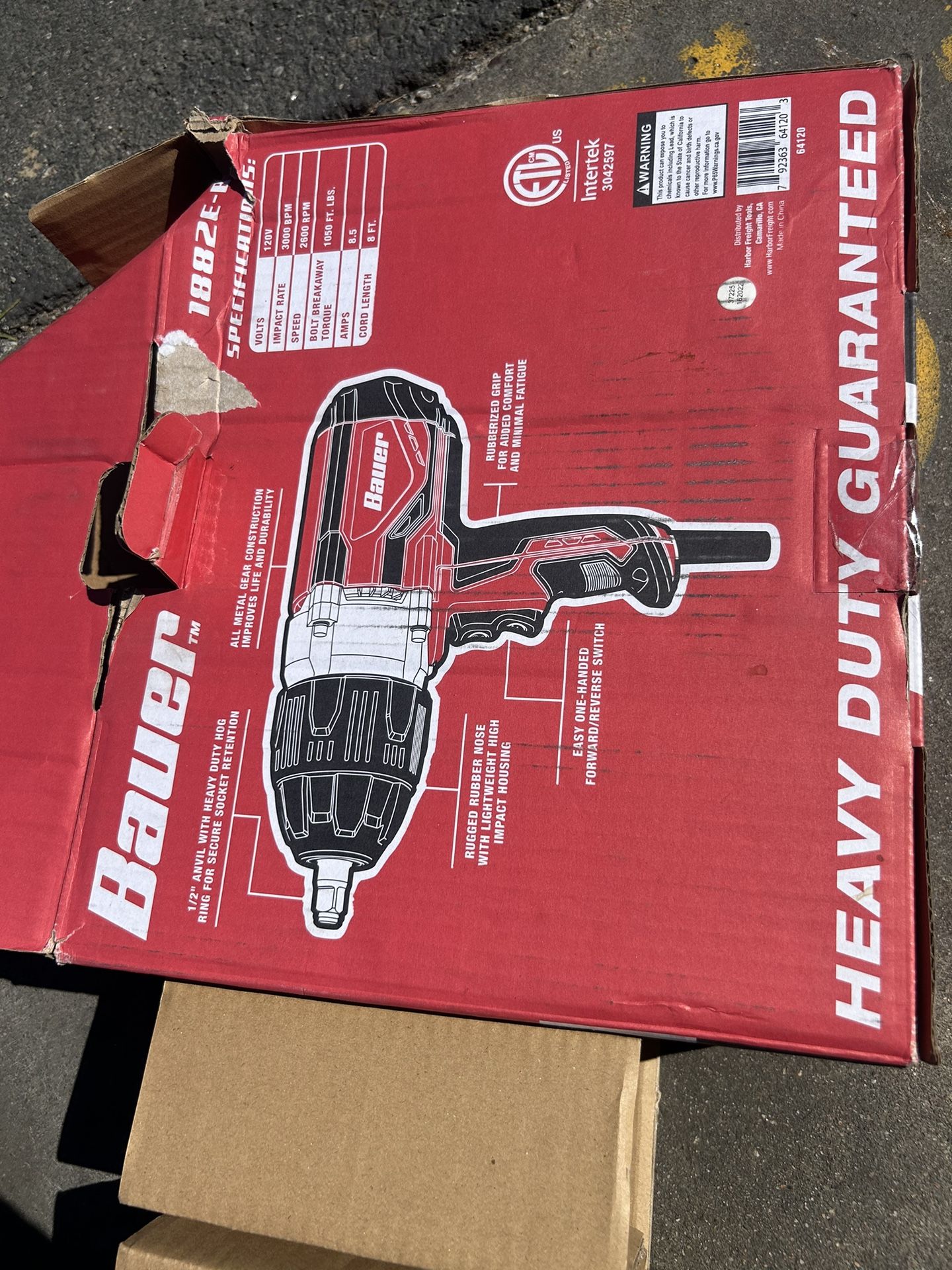 BAUER 1882E B HEAVY DUTY 1/2 CORDED IMPACT WRENCH - Main Image