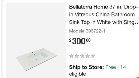 37 in. Drop-in Vitreous China Bathroom Sink Top in White with Single Faucet Hole