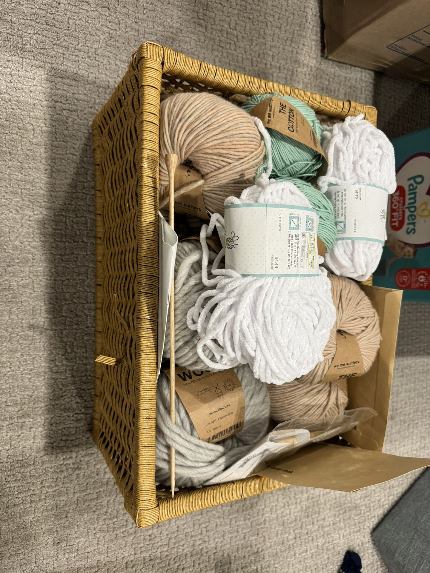 Box Of Assorted Knitting Supplies