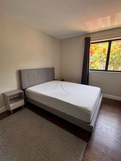 Nectar Queen Mattress and Upholstered Bed Frame
