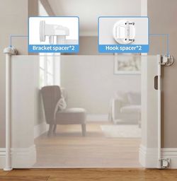 20H Retractable Baby&Dog Gate, Fits up to 55W, Hardware