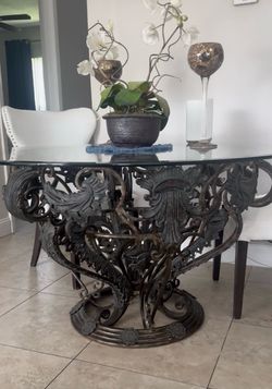 Vintage Maitland-Smith Sculptural Metal & Glass Dining Table – $1,500 OBO