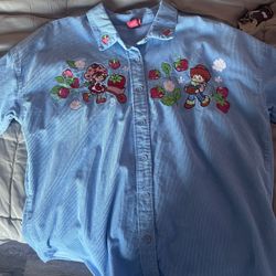 Strawberry Shortcake Vintage-Style Button Up Shirt | 2X | Never Worn 🍓
