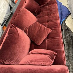 GORGEOUS RED VELVET COUCH