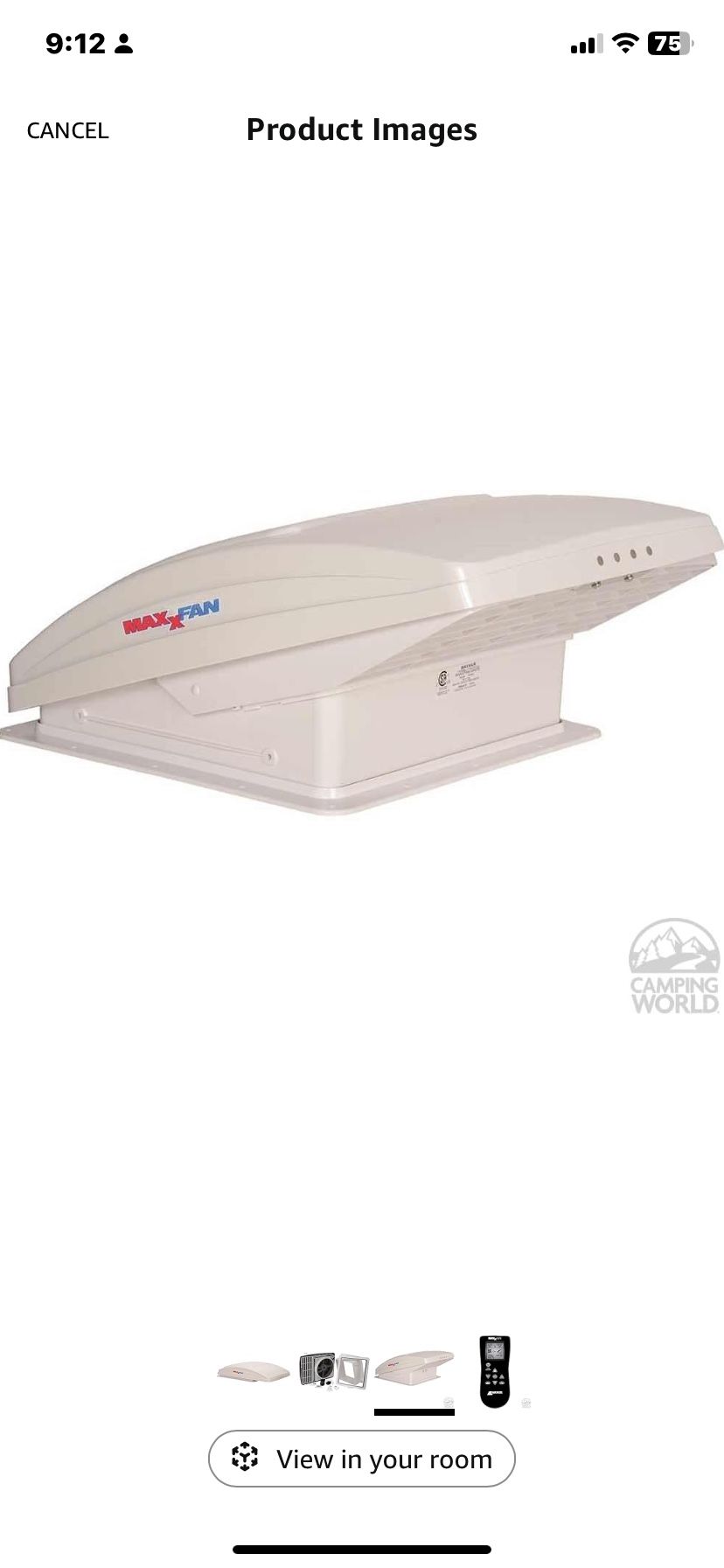 0007000K MaxxFan Deluxe Fan with Remote and White Lid 100+ bought in past month