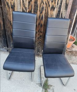 Black Art Deco Dining Chairs Lot of 2