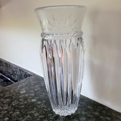 Crystal vase   tall: 12"