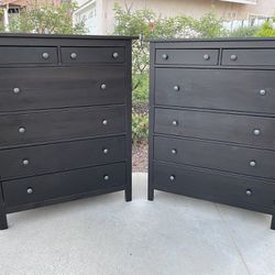 Dark Solid Wood Dresser Chest of Drawers Furniture Set