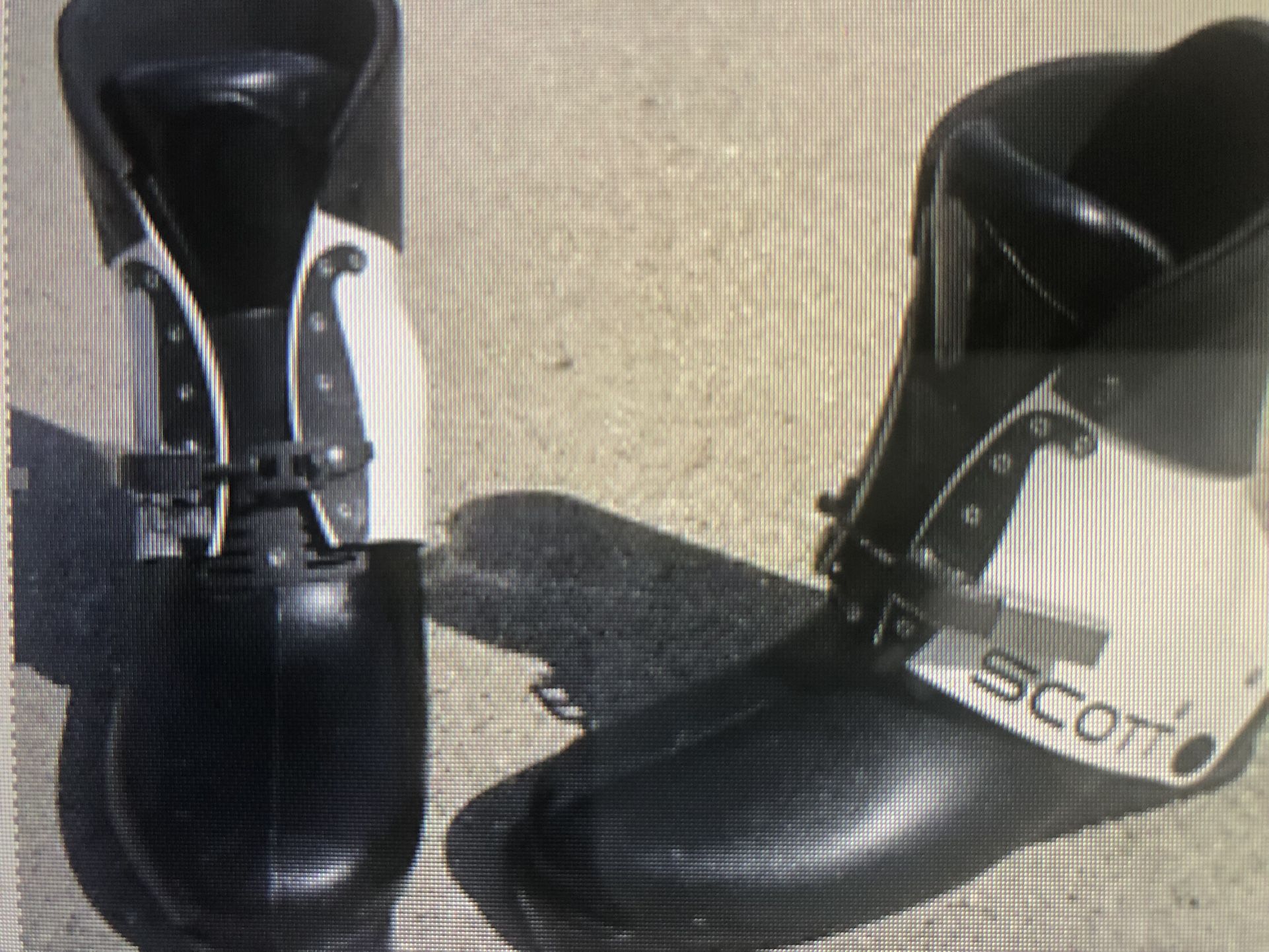 Vintage 1970s SCOTT Black And White Downhill Ski Boots Men’s Size 7 1/2