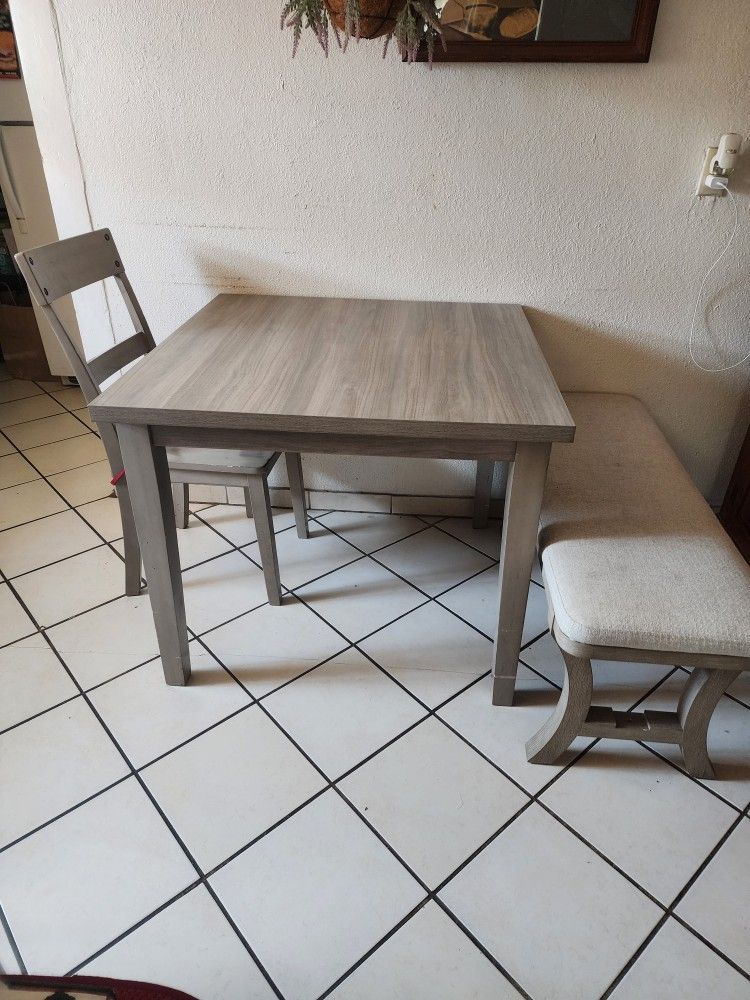 Kitchen Table, Bench, One Chair