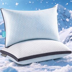 Baskbed Cooling Pillows Queen Size Set of 2,Shredded Memory Foam Pillows
