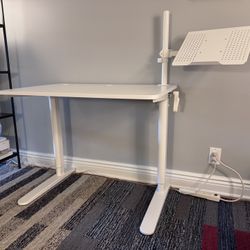 Sit Stand Desk (Manual) IKEA With Laptop Arm