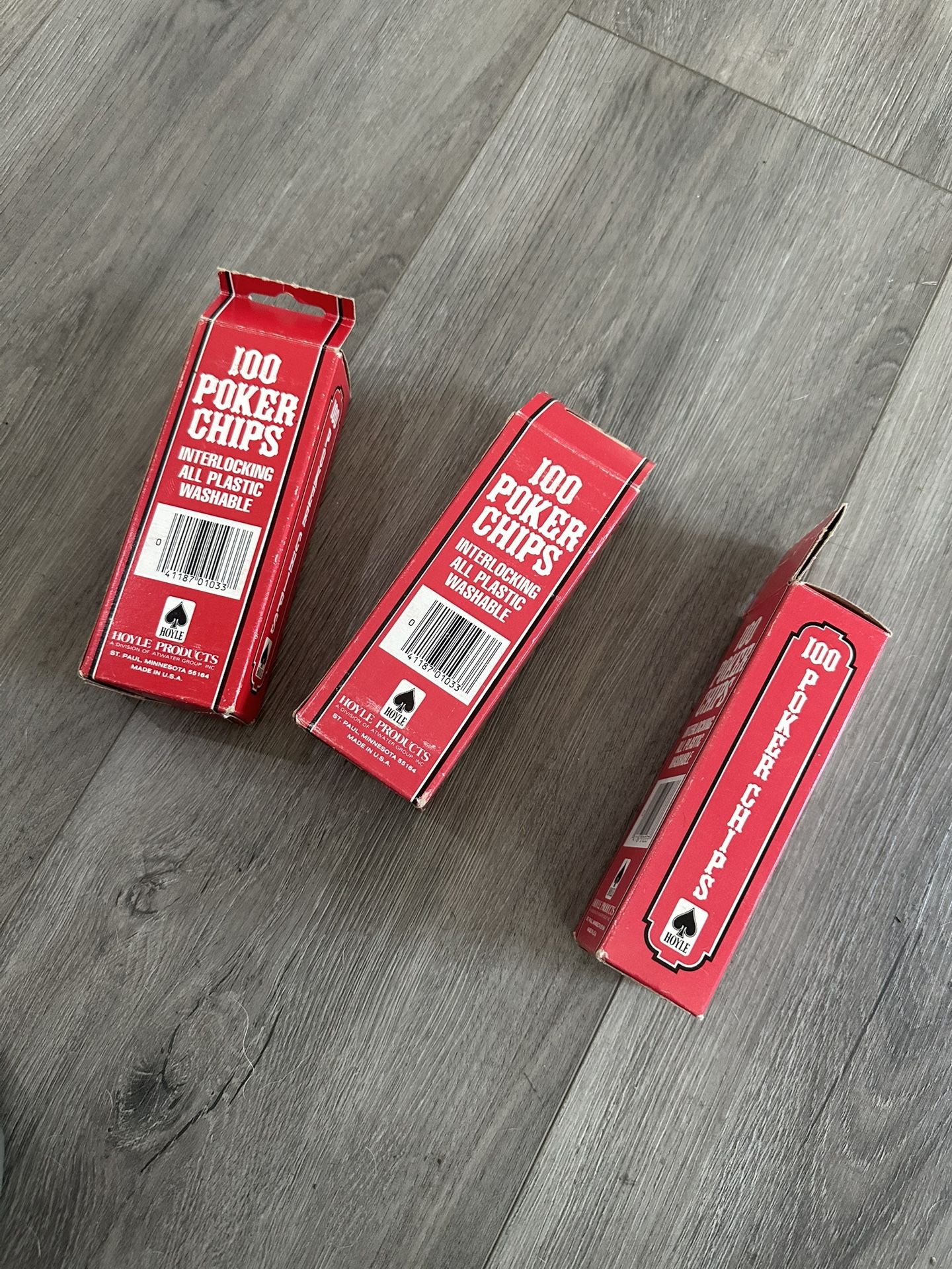 Three Complete Boxes Hoyle Poker Chips