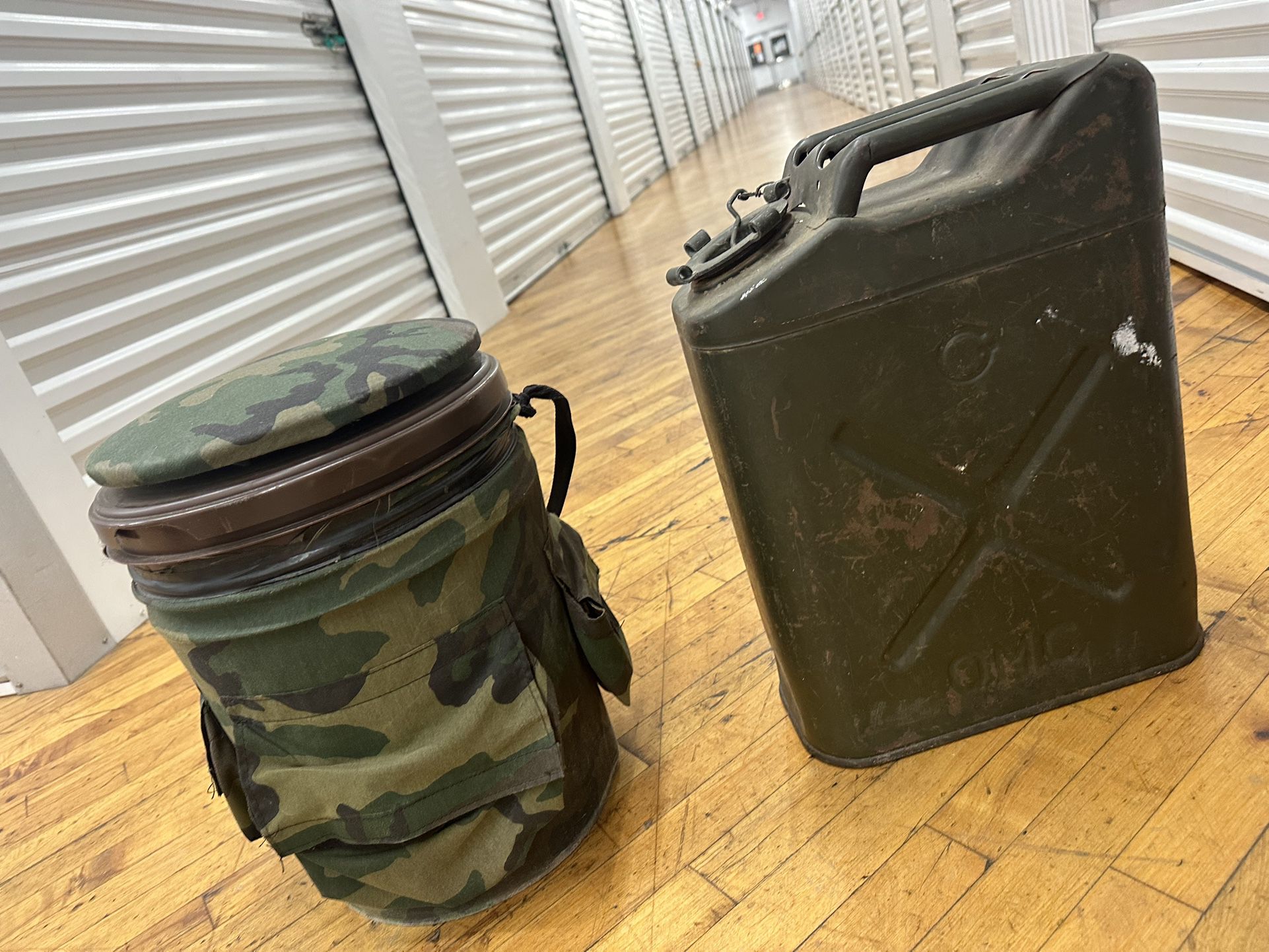 military container with hunting cooler