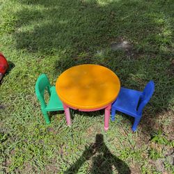 Plastic Kids Table and Chairs