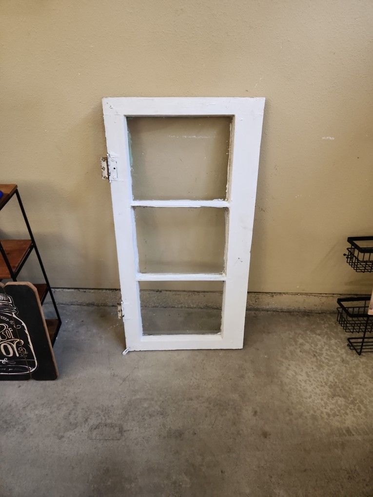Vintage Window With Intact Glass