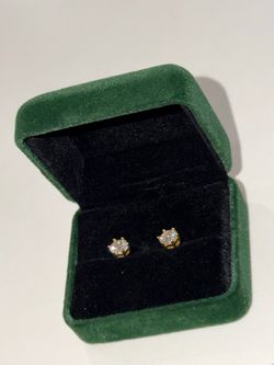 Gold Crown Crystal Stud Earrings