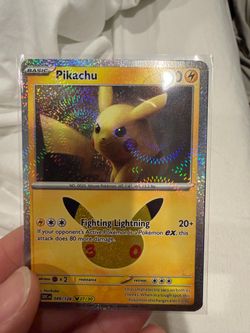Pikachu Holo Pokémon Card 30th Anniversary Edition