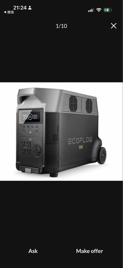 EF ECOFLOW Portable Power Station 3600Wh DELTA Pro, 120V AC Outlets x 5, 3600W, 2.7H Fast Charge, Li