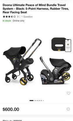 Doona+ Infant Car Seat & Stroller Travel System with sense alert