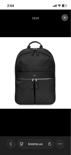 Knomo London Black Nylon Laptop  Backpack