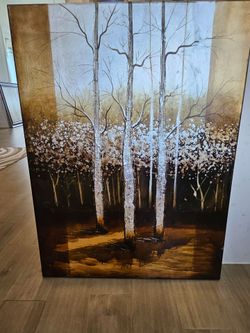 Beautiful bed bath & beyond Golden and Silver tree Painting