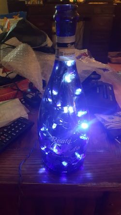 One of a kind custom wine bottle lamp