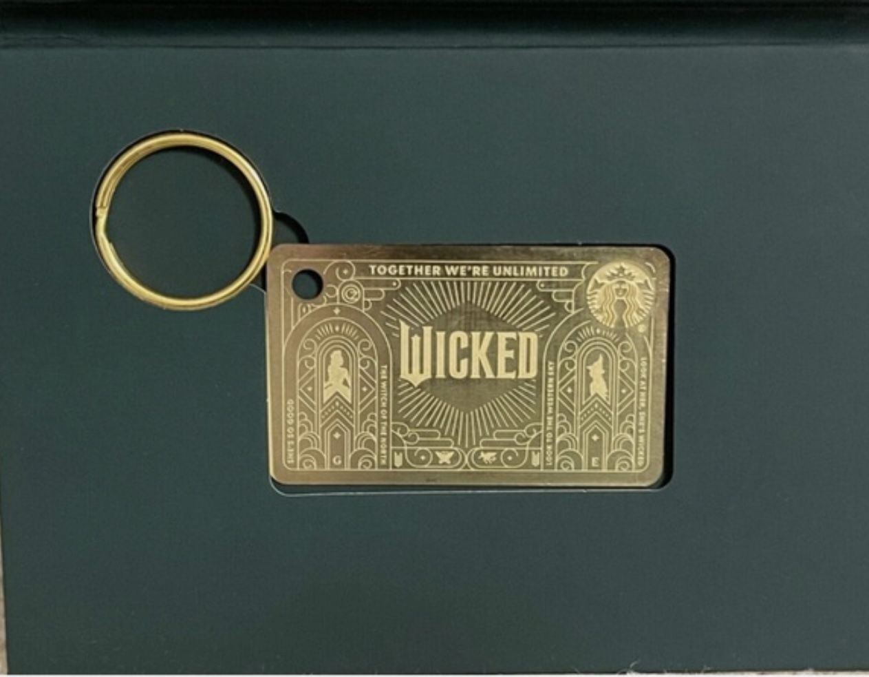Limited Edition Starbucks & WICKED Gold Metal Gift Card 2024 $50 Preloaded 