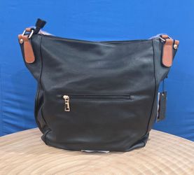 Kathy Ireland Black Faux-Leather Shoulder Bag