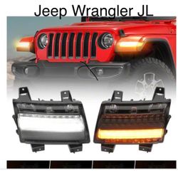 LED Turn Signals Dark Smoke Lens Fit Jeep Wrangler JL
