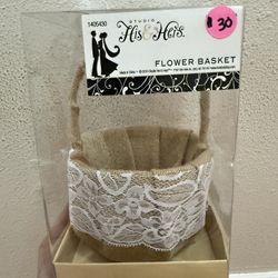 Burlap & Lace Flower Girl Basket (weddings)