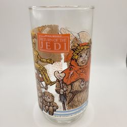 Vtg 1983 Star Wars Return of the Jedi Ewok Village Coca Cola Glass Burger King