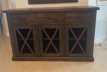 Gray Wood Sideboard Buffet