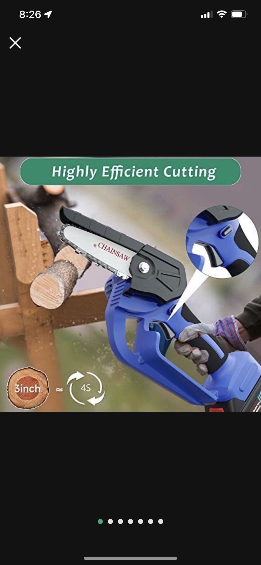 Mini Chainsaw, 4-Inch Battery Powered Electric Chainsaw Cordless with 2 Batteries 2 Chains, 21V 2000mAh Rechargeable Handheld Mini Chain Saw with Secu