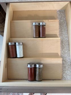 Wood In-Drawer Spice Rack Organizer
