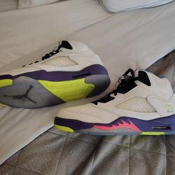 White Neon Retro Jordan 5