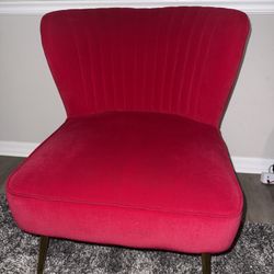 Red Velvet Accent Chair 