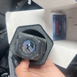 G-shock black with multi color face