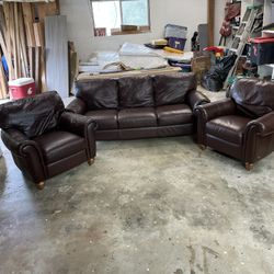 Leather Sofa And Chair Set