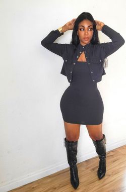 Two piece dress and crop cover up
