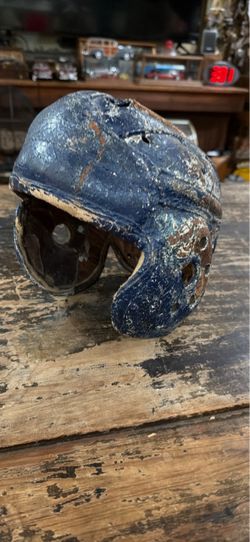 Antique leather football helmet.